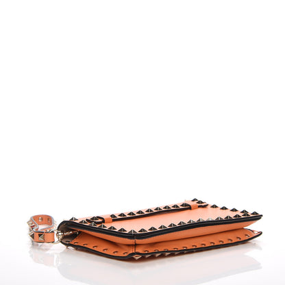 Valentino Garavani Nappa Small Rockstud Wristlet Clutch Melon Sorbet 4 of 7