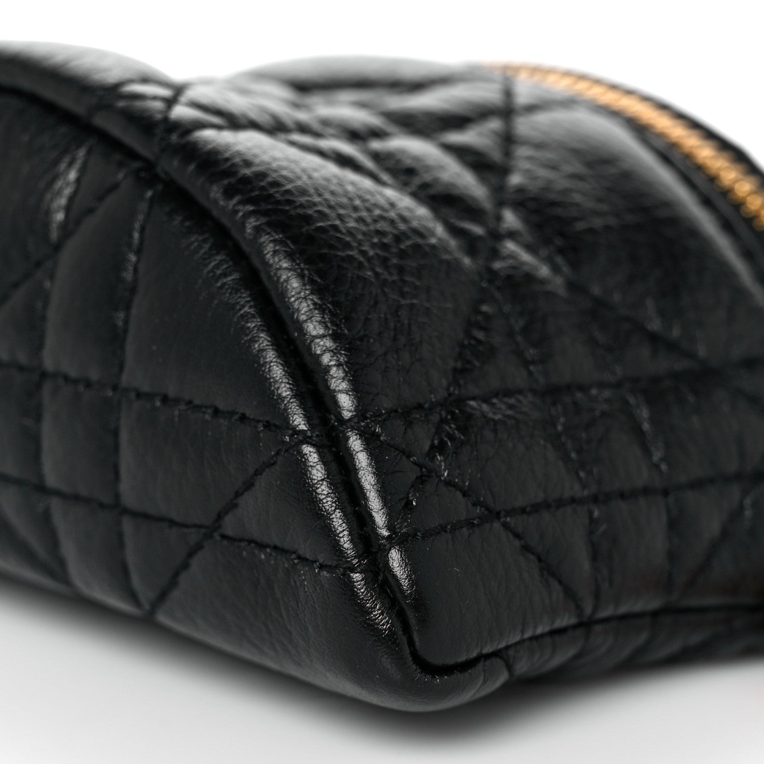 Christian Dior Supple Calfskin Cannage Caro Half-Moon Coin Purse Black 7 of 7