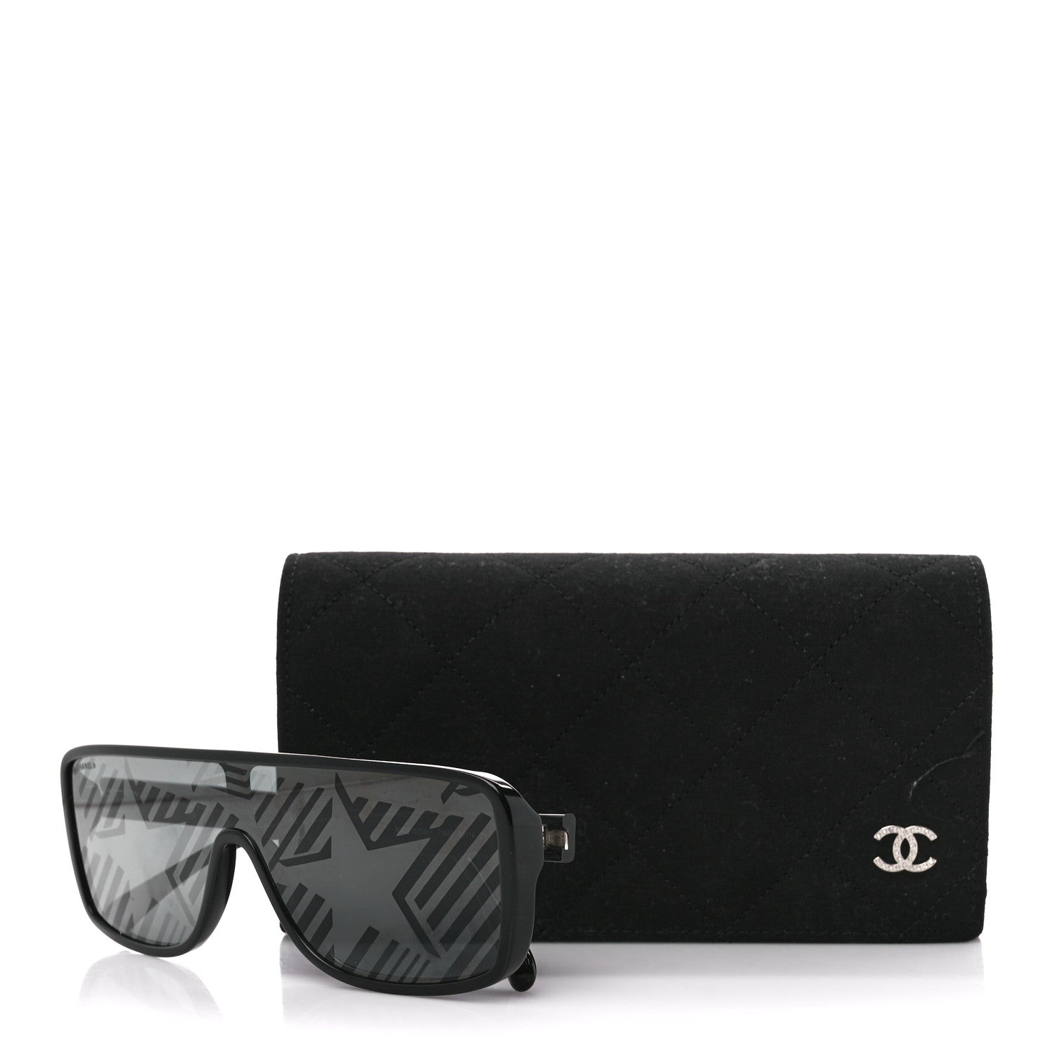 Chanel Acetate Shield 71540 Sunglasses Black 8 of 8