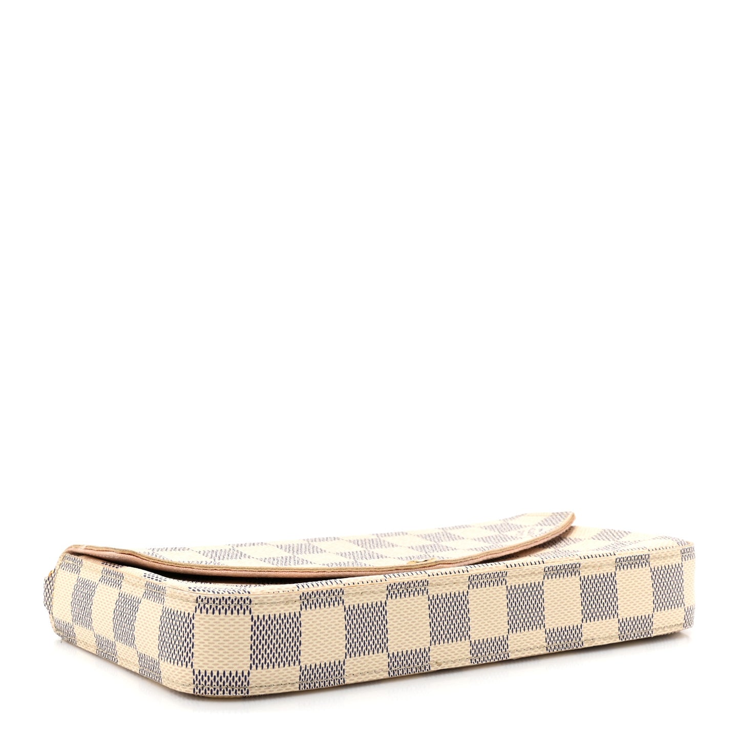 Damier Azur Pochette Felicie Chain Wallet Rose Ballerine