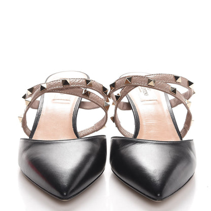 Valentino Garavani Nappa Rockstud Criss Cross 55mm Mules 40 Black Poudre 2 of 8