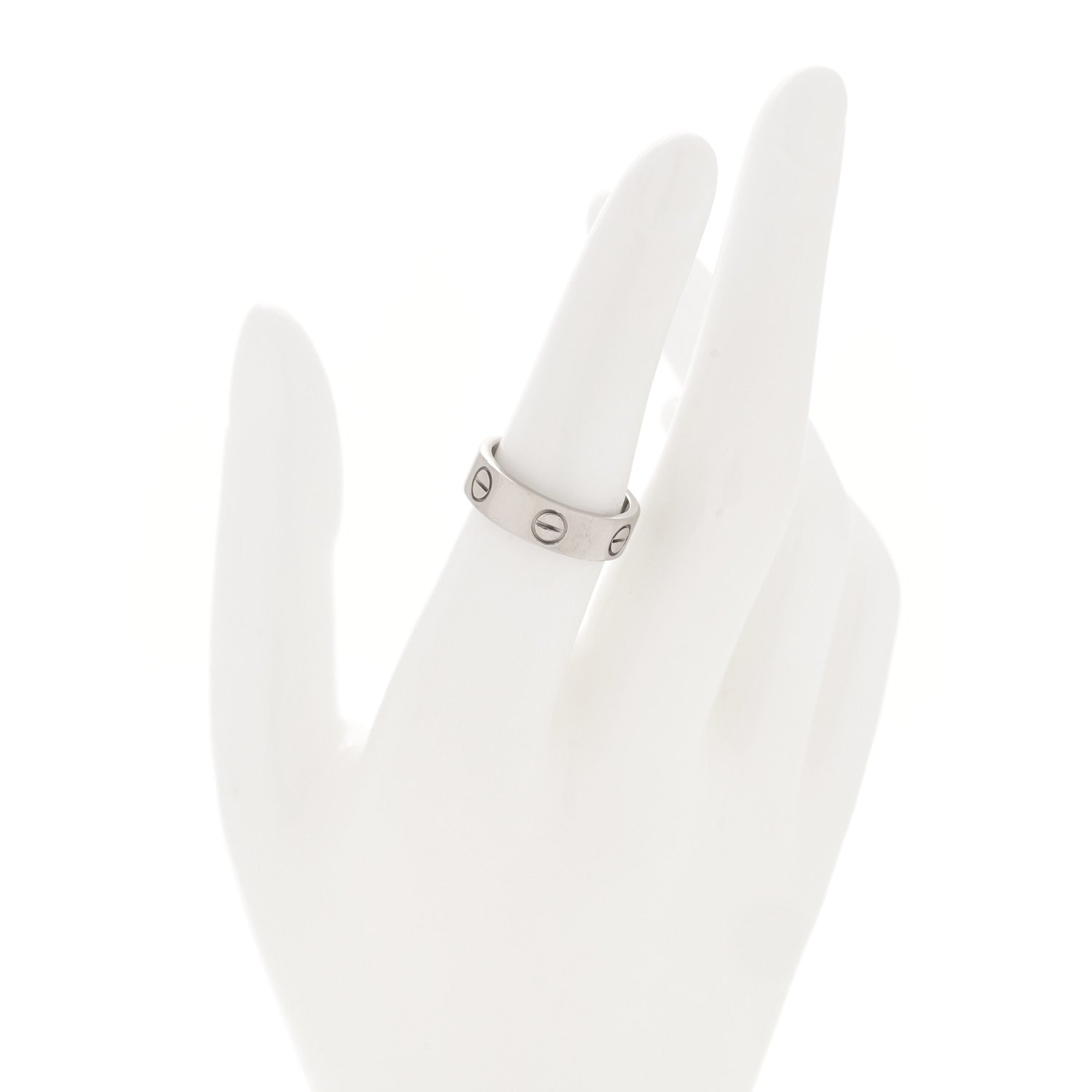 Cartier 18K White Gold 5.5mm LOVE Ring 53 6.5 2 of 4