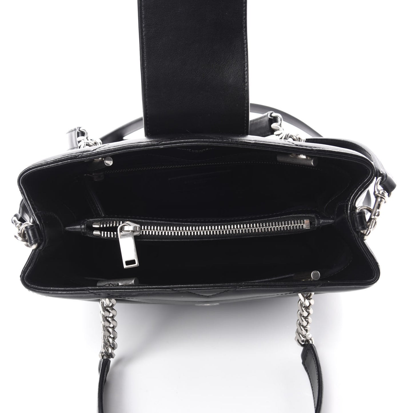 Calfskin Y Quilted Monogram Small Loulou Shopper Black