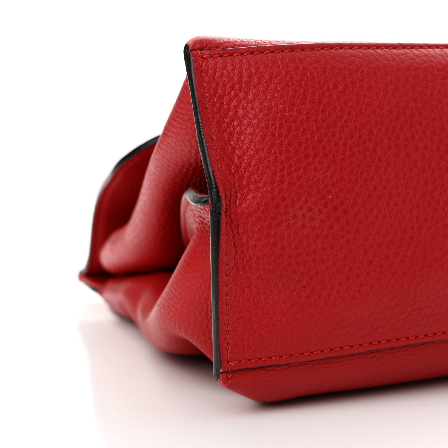 Gucci Cellarius Calfskin Small Bamboo Daily Top Handle Bag Hibiscus Red 8 of 12