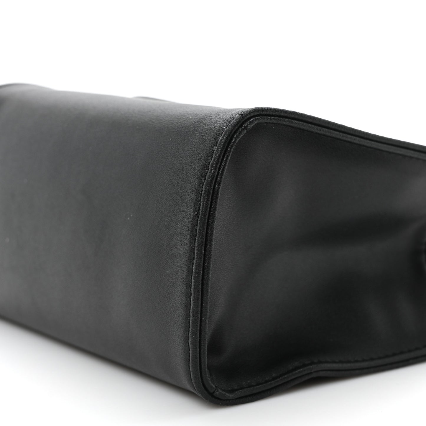 Vegan Leather Small Shopping Bag Black