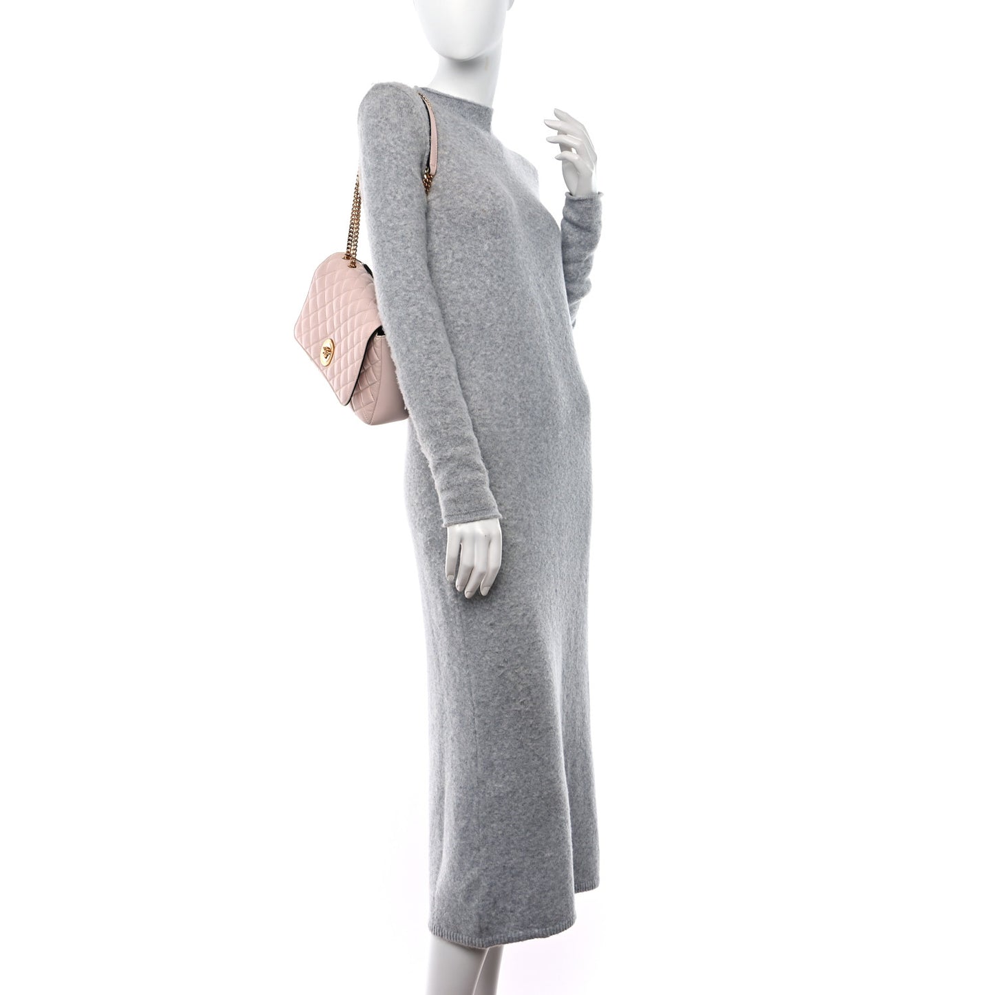 Nappa Quilted Medusa Chain Crossbody Light Pink