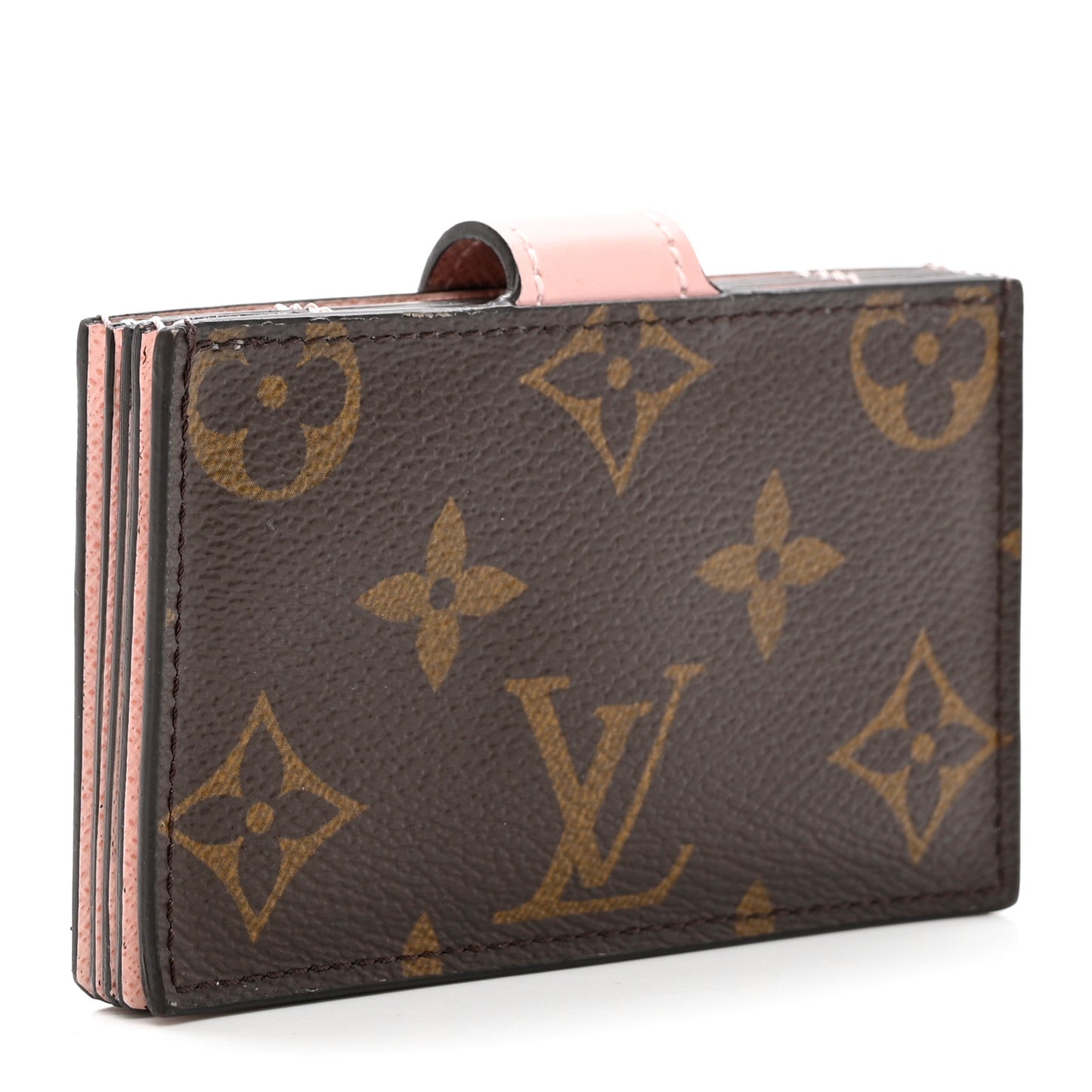 Monogram Gusset Card Holder Rose Ballerine