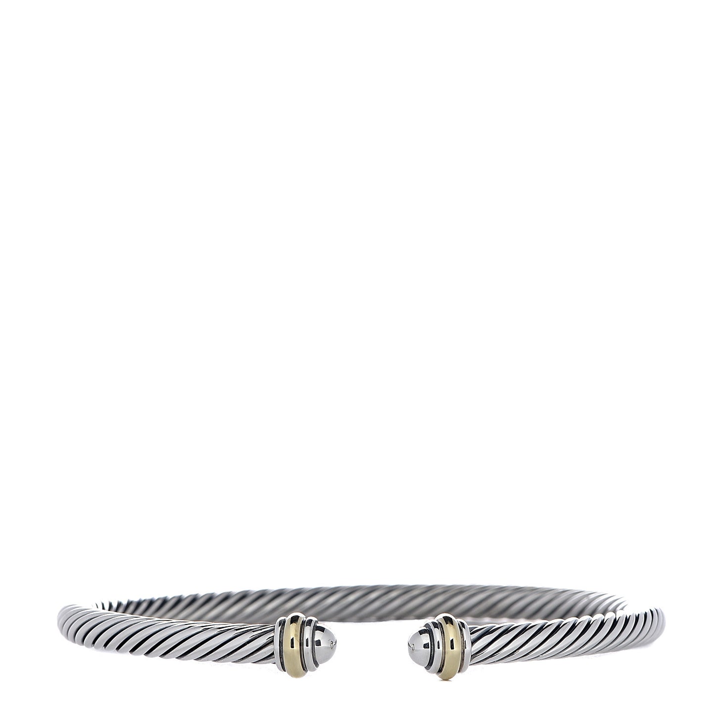 Sterling Silver 18K Yellow Gold 4mm Cable Classics Bracelet