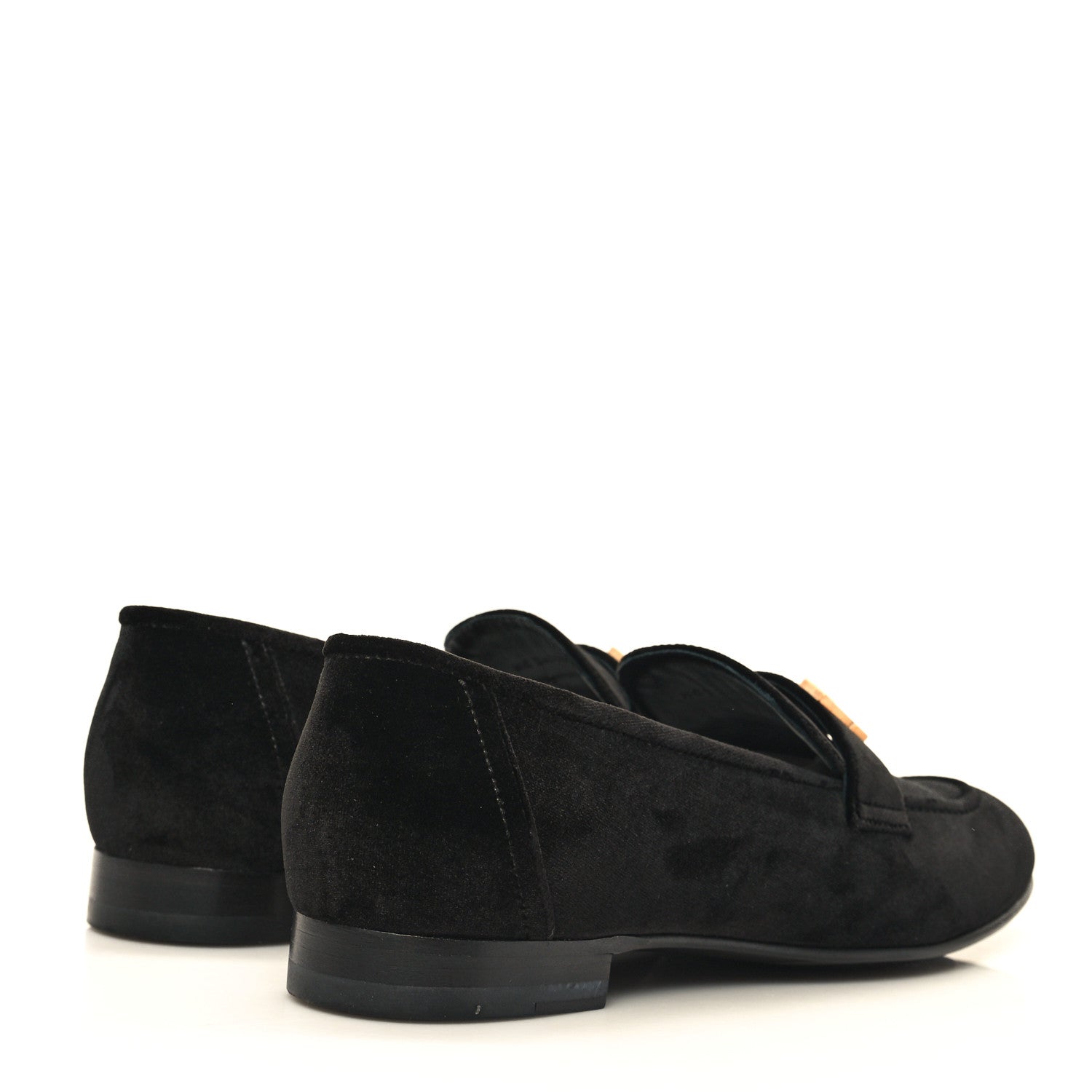 Hermes Velvet Womens Paris Loafers 39 Black 5 of 11