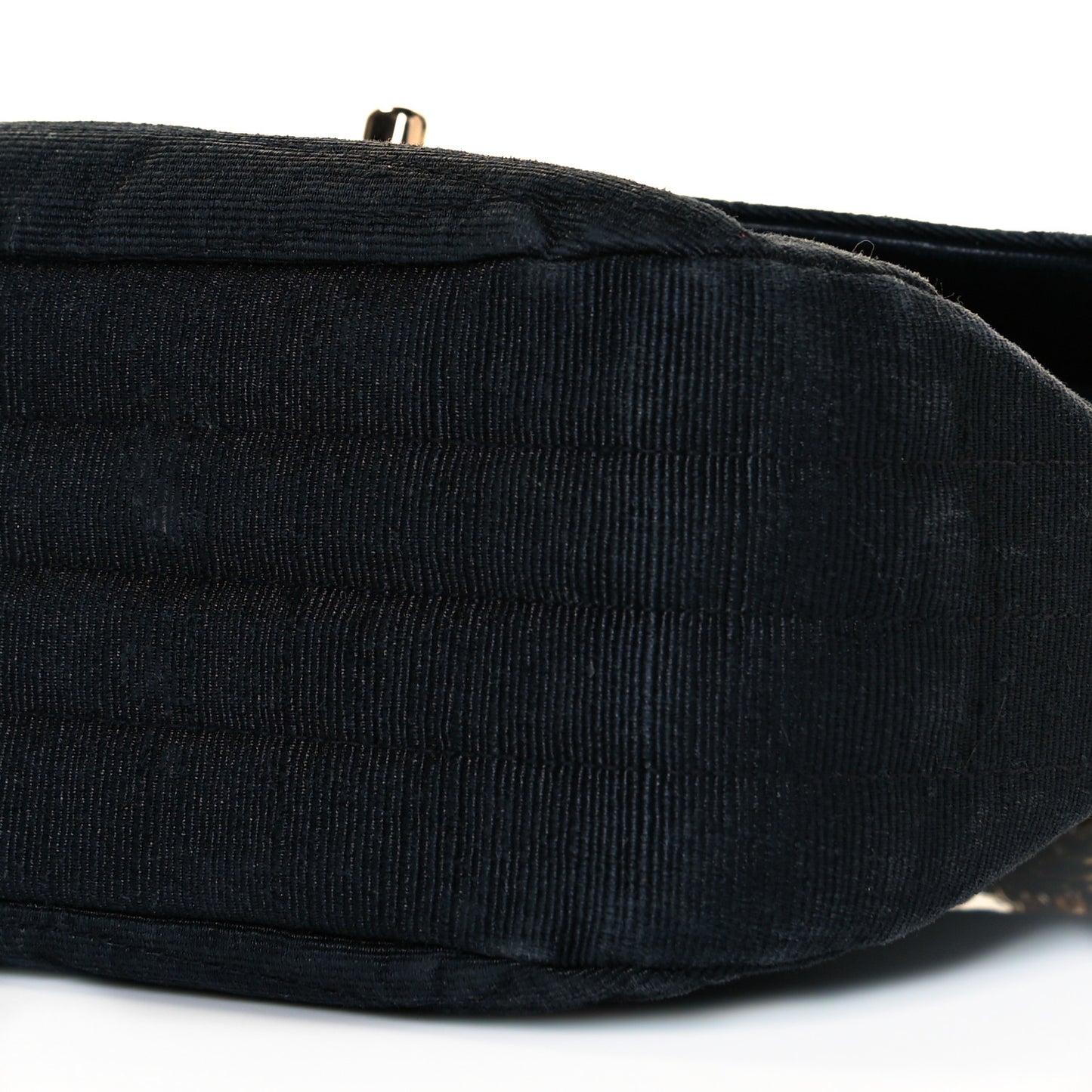 Grosgrain Canvas Quilted Envelope Flap Bag Black