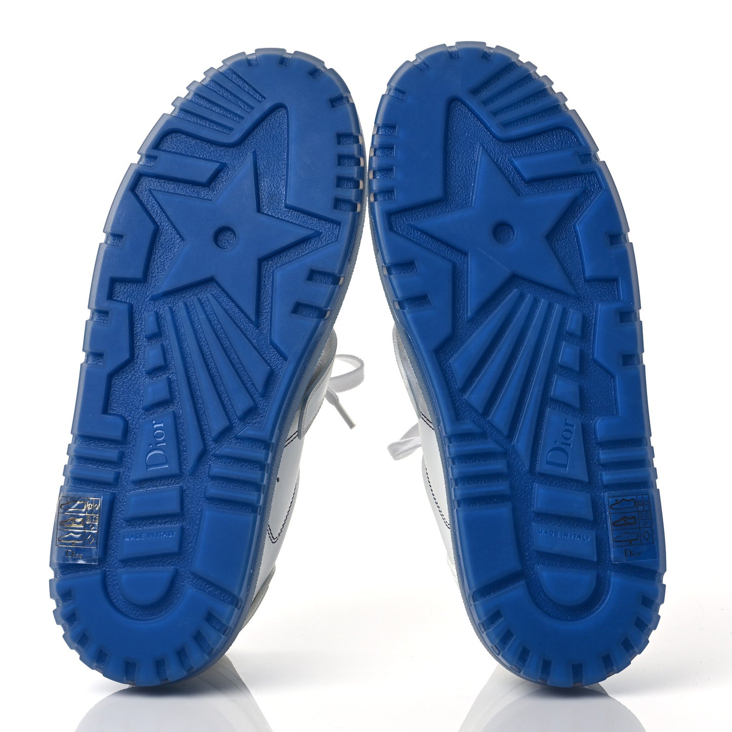 Calfskin Clear Rubber Dior-ID Platform Sneakers 39 White Deep Blue