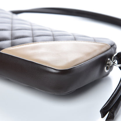 Chanel Calfskin Quilted Cambon Pochette Brown Beige 10 of 11