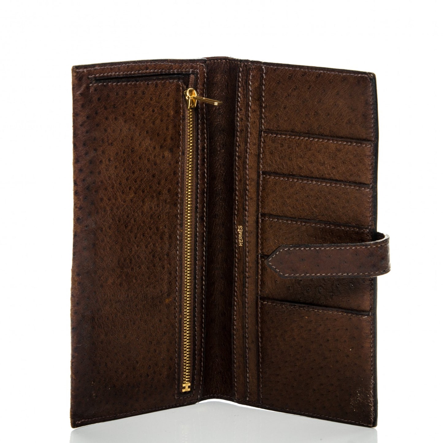 Ostrich Bearn Wallet Chocolate