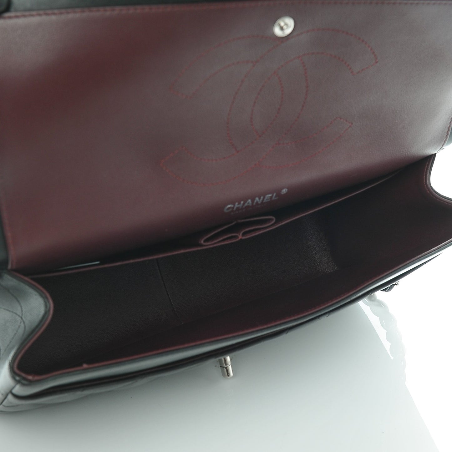 Lambskin Jumbo Double Flap Black