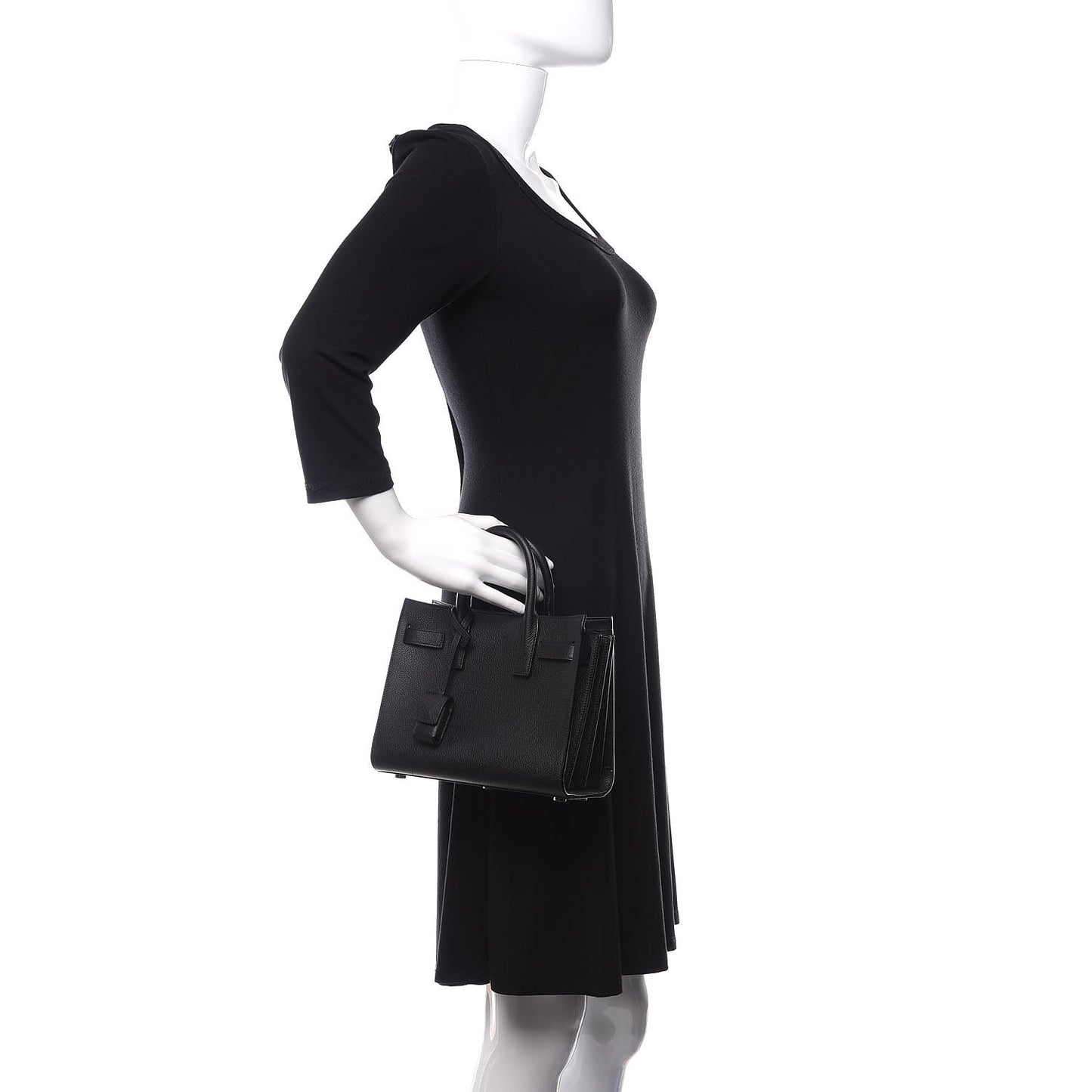 Grained Calfskin Nano Sac De Jour Black