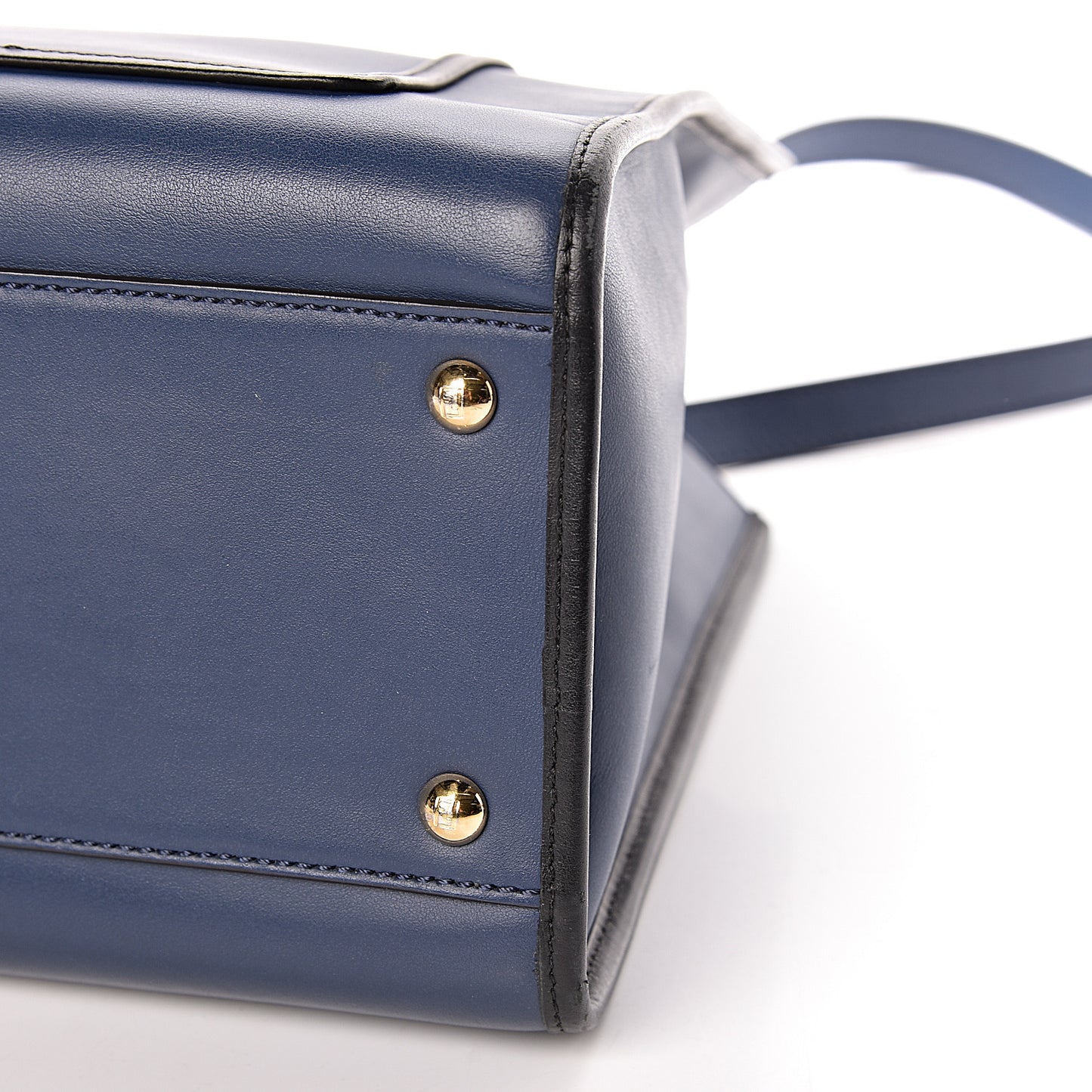 Vitello Century Opaco F is Fendi Bi-Color Regular Runaway Satchel Blu Scuro