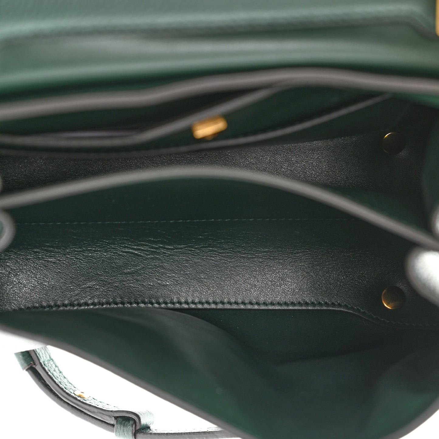 Calfskin Margot Top Handle Satchel Dark Green