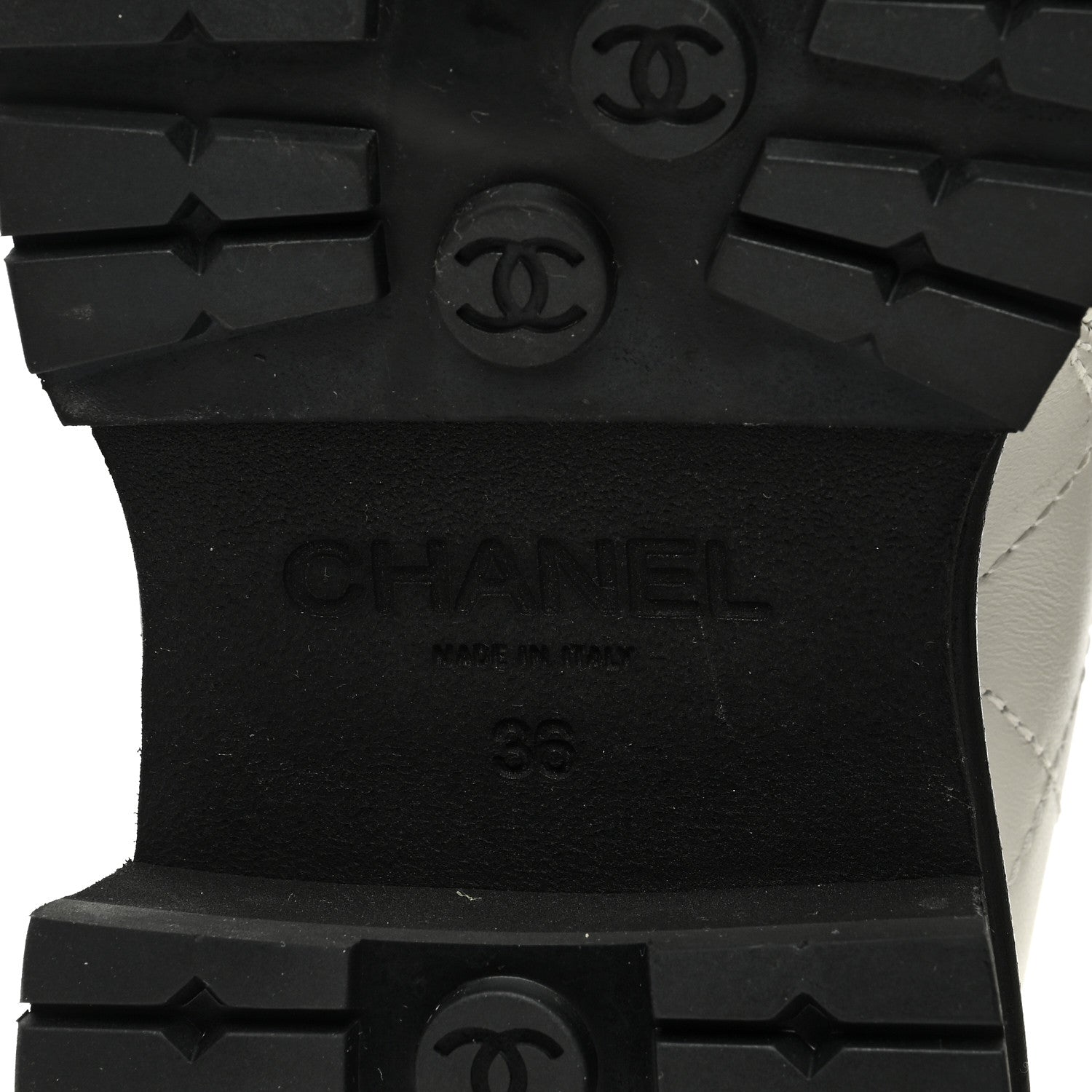 Chanel Calfskin Patent Cap Toe Quilted Short Boots 36 White Black 6 of 9