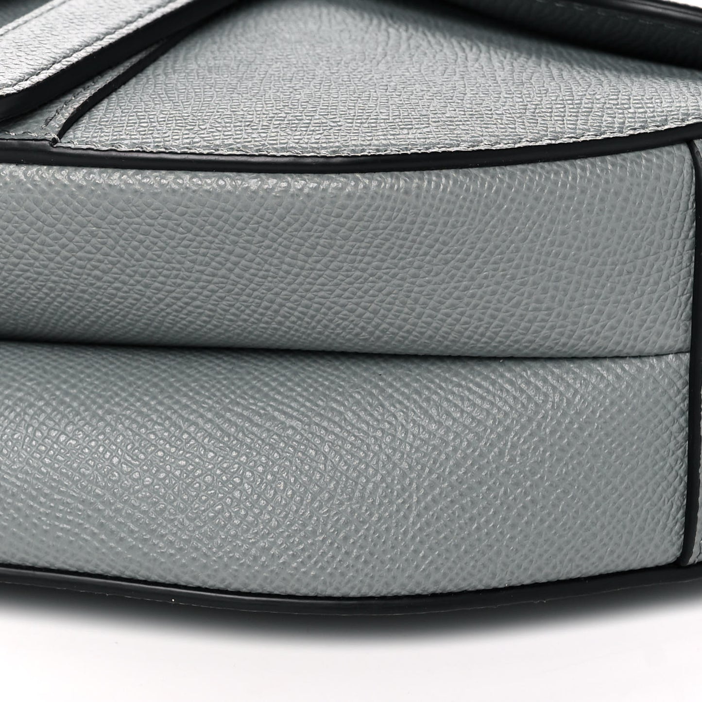Grained Calfskin Saddle Bag Grey