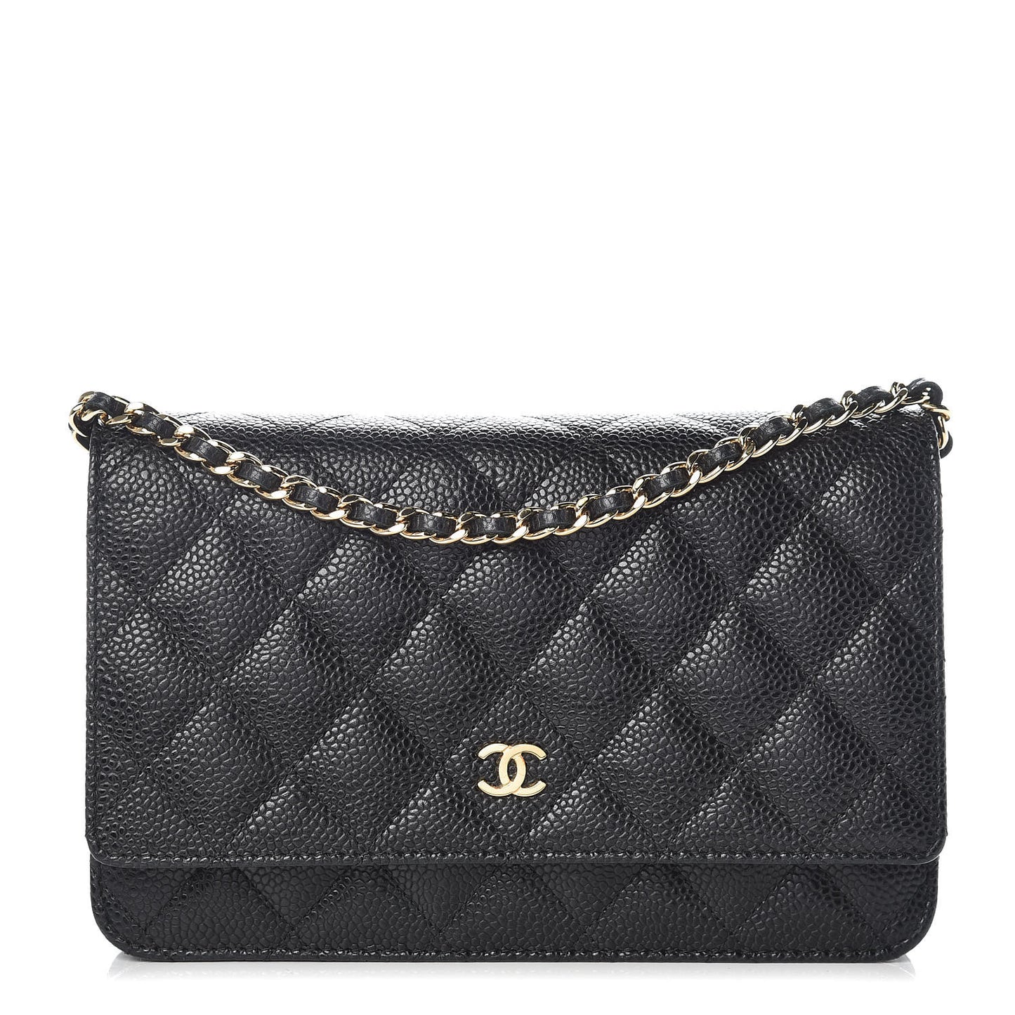 Caviar Quilted Wallet On Chain WOC Black