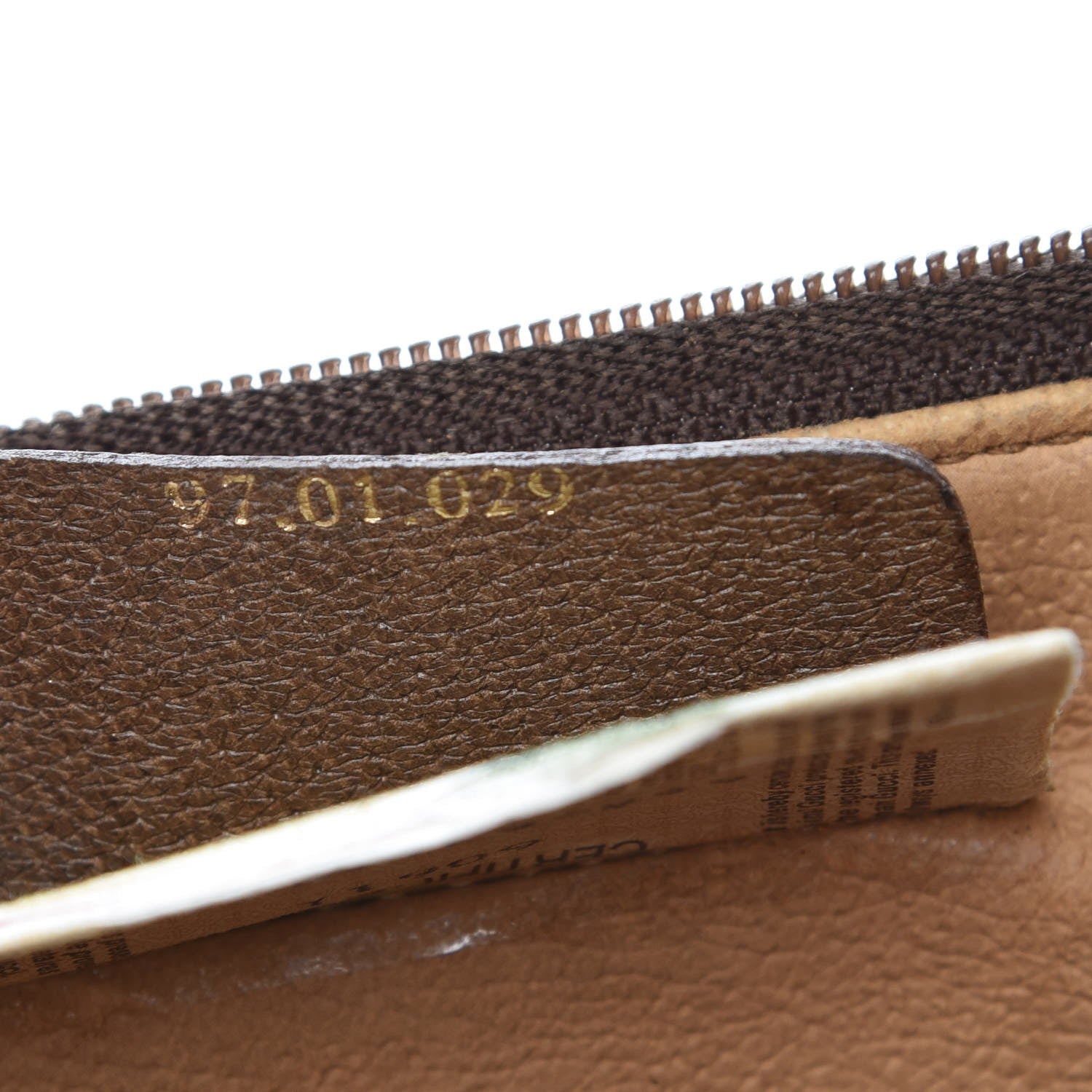 Gucci GG Supreme Monogram Large Zip Pouch Beige Brown 8 of 12