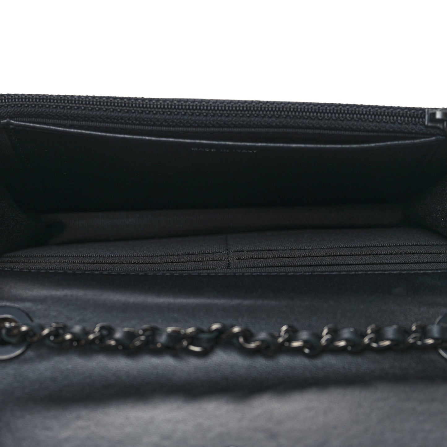 Lambskin Quilted Trendy CC Wallet On Chain WOC So Black