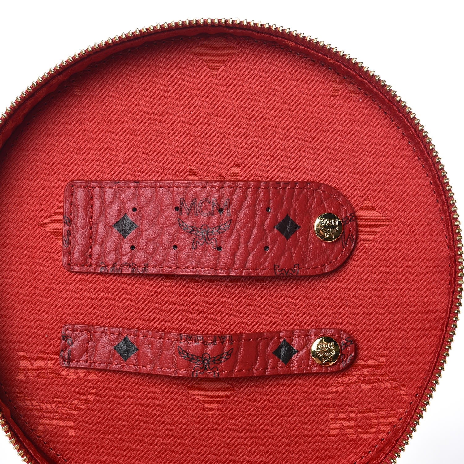 MCM Visetos Vanity Cosmetic Case Red 7 of 7