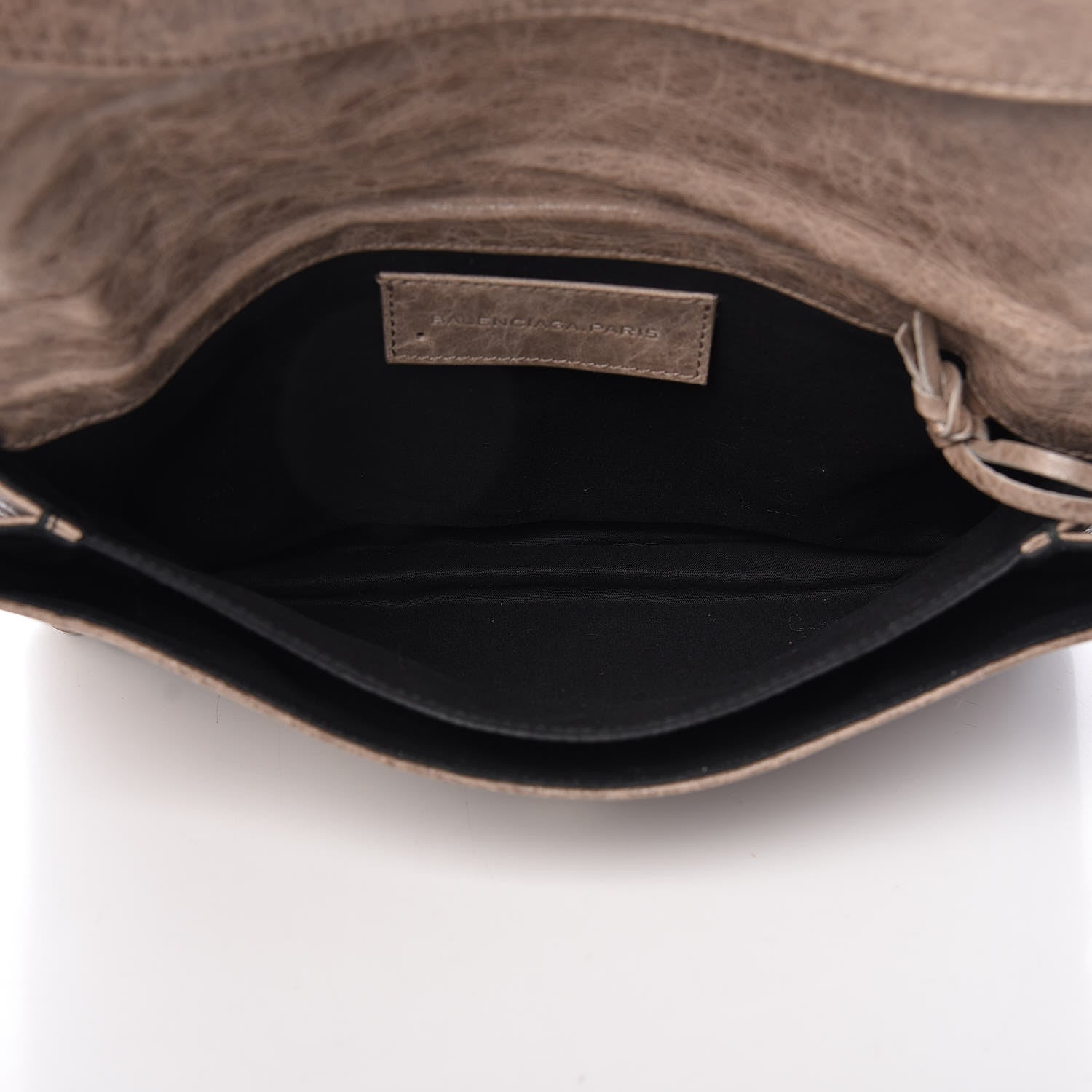 Balenciaga Agneau Giant Brogues Hardware Envelope Clutch Gris Poivre 5 of 9