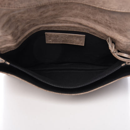 Balenciaga Agneau Giant Brogues Hardware Envelope Clutch Gris Poivre 5 of 9