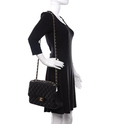 Chanel Lambskin Quilted Jumbo Double Flap Black 2 of 13