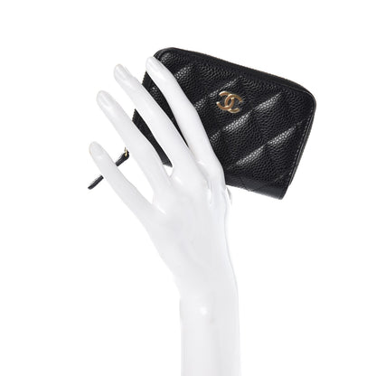 Chanel Caviar Quilted Zip Coin Purse Black 2 of 8
