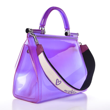 Dolce & Gabbana Rubber Semi Transparent Miss Sicily Satchel Purple 11 of 15
