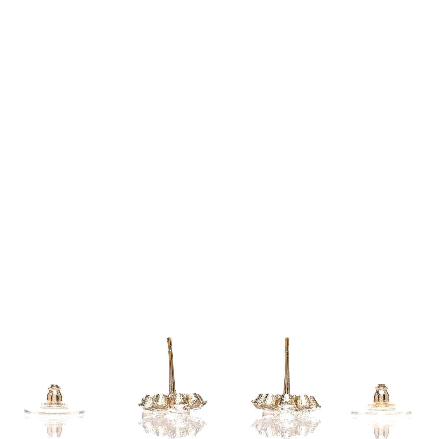 Chanel Crystal Camellia Drop CC Drop Earrings Gold 3 of 5