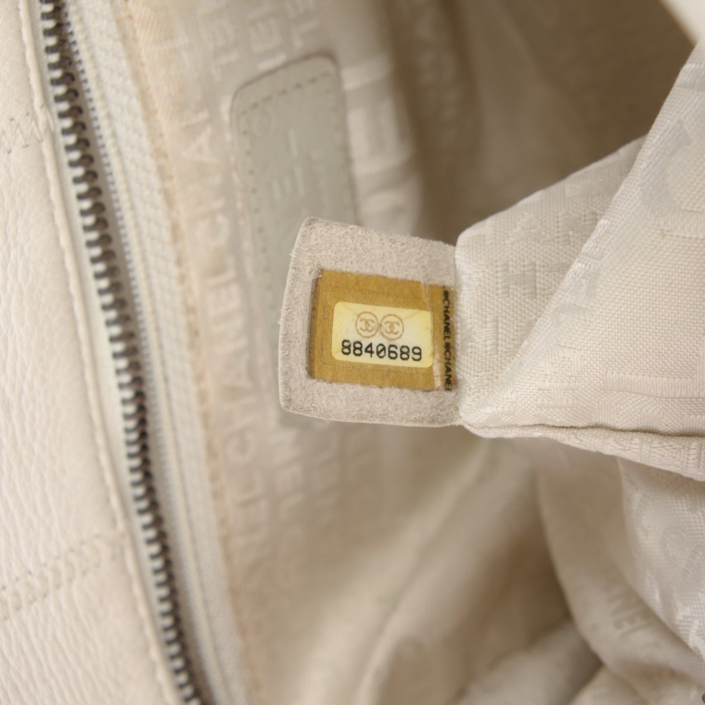 Caviar Square Stitched Tote White