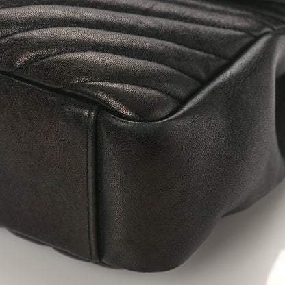 Saint Laurent Sheepskin Matelasse Chevron Monogram Monochrome Large College Satchel Black 9 of 12