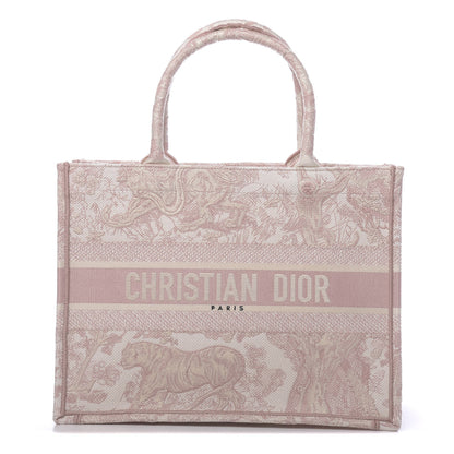 Christian Dior Canvas Embroidered Medium Dioriviera Toile De Jouy Book Tote Rose 1 of 11