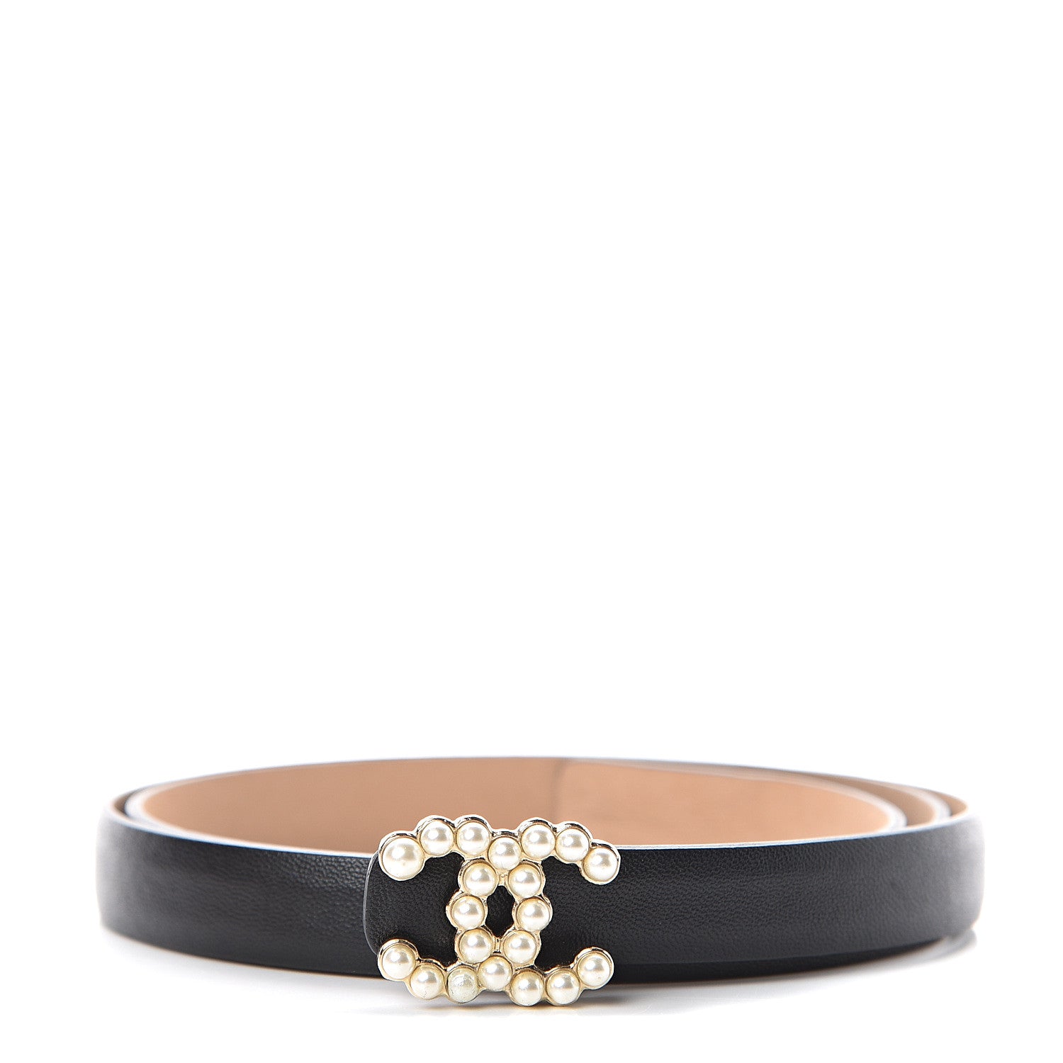 Chanel Calfskin Pearl CC Belt 75 30 Black 1 of 5