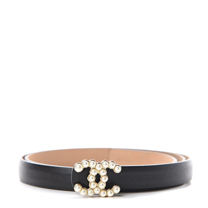 Chanel Calfskin Pearl CC Belt 75 30 Black 1 of 5
