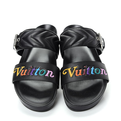 Louis Vuitton Calfskin New Wave Bom Dia Flat Mule 39 Black 5 of 10
