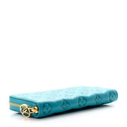 Louis Vuitton Lambskin Embossed Monogram Coussin Zippy Wallet Turquoise 4 of 8