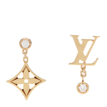Louis Vuitton 18K Yellow Gold Diamond Idylle Blossom Monogram Stud Earrings 1 of 5