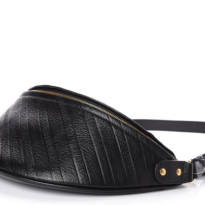 Balenciaga Shiny Goatskin Allover Logo Embossed XS Souvenir Belt Bag Black 8 of 10