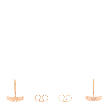 Tiffany 18K Rose Gold Mother of Pearl T Circle Earrings 3 of 4