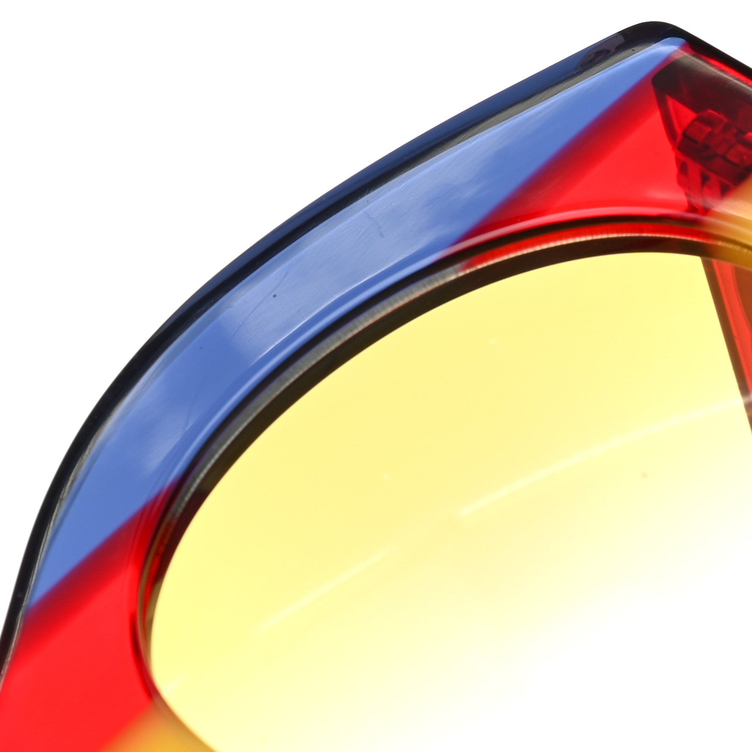 Gucci Acetate Round Frame Sunglasses GG0177S Blue Red Yellow 10 of 12