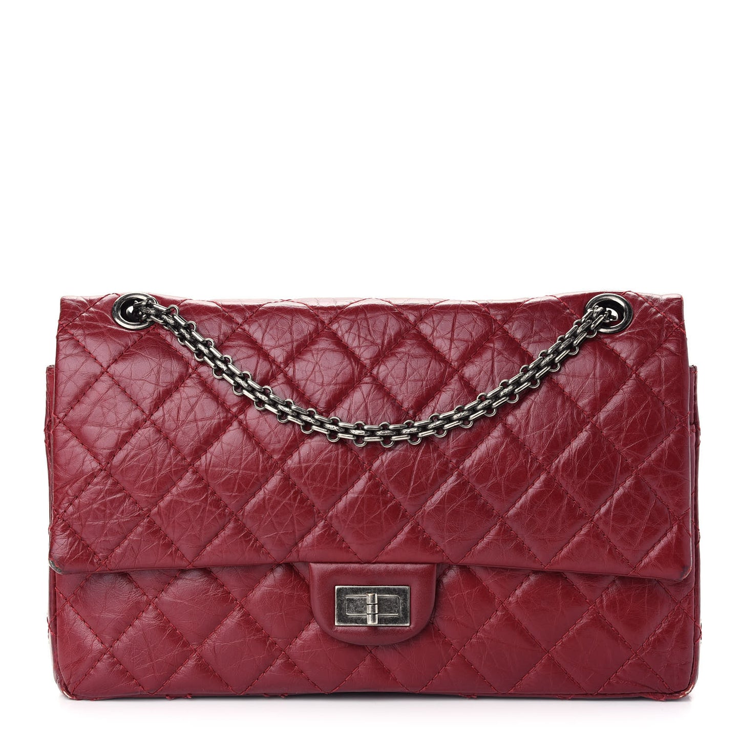 Aged Calfskin Quilted 2.55 Reissue 226 Flap Red