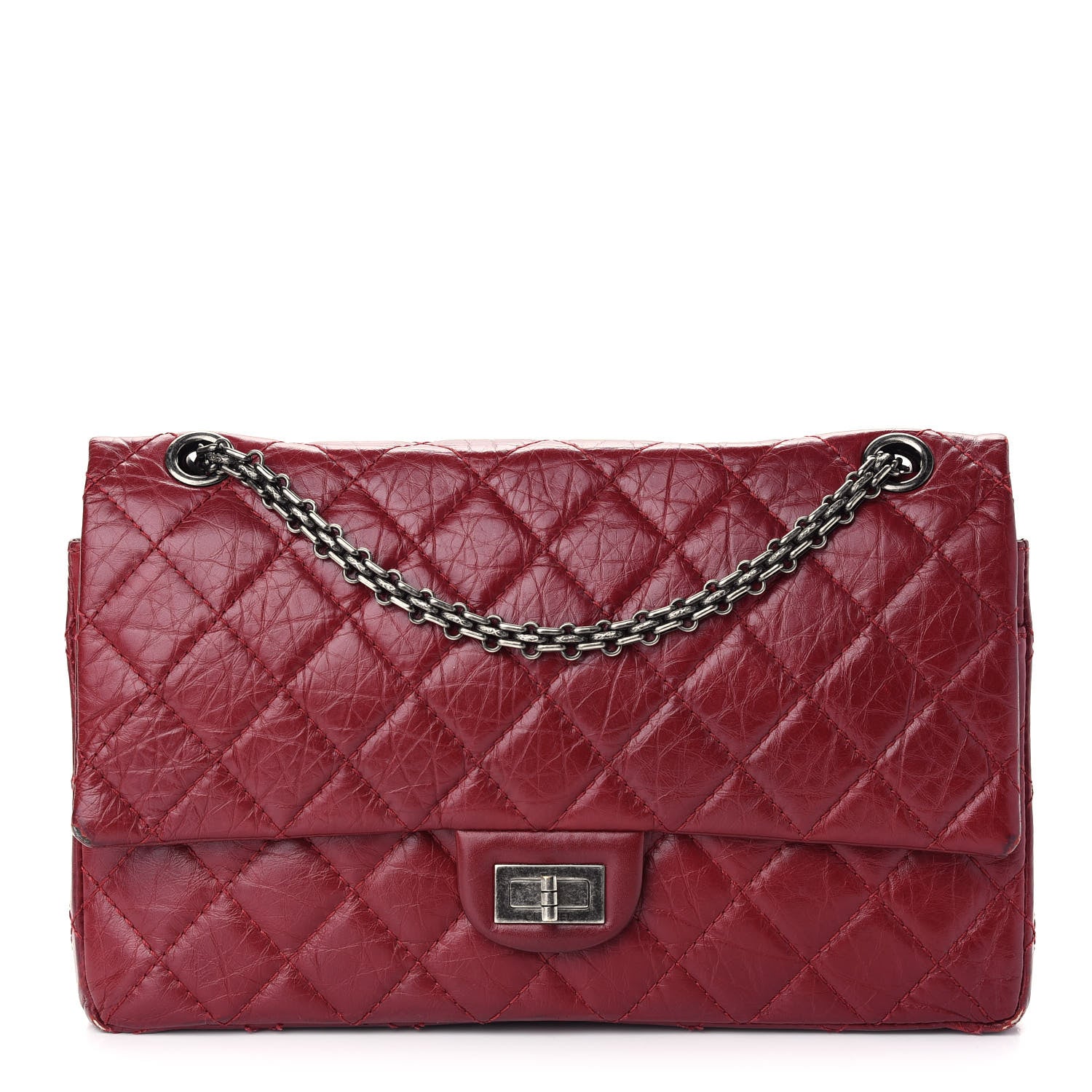 Chanel Aged Calfskin Quilted 2.55 Reissue 226 Flap Red 1 of 9