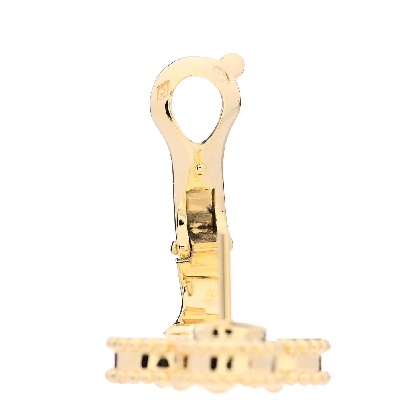 18K Yellow Gold Guilloche Vintage Alhambra Earrings