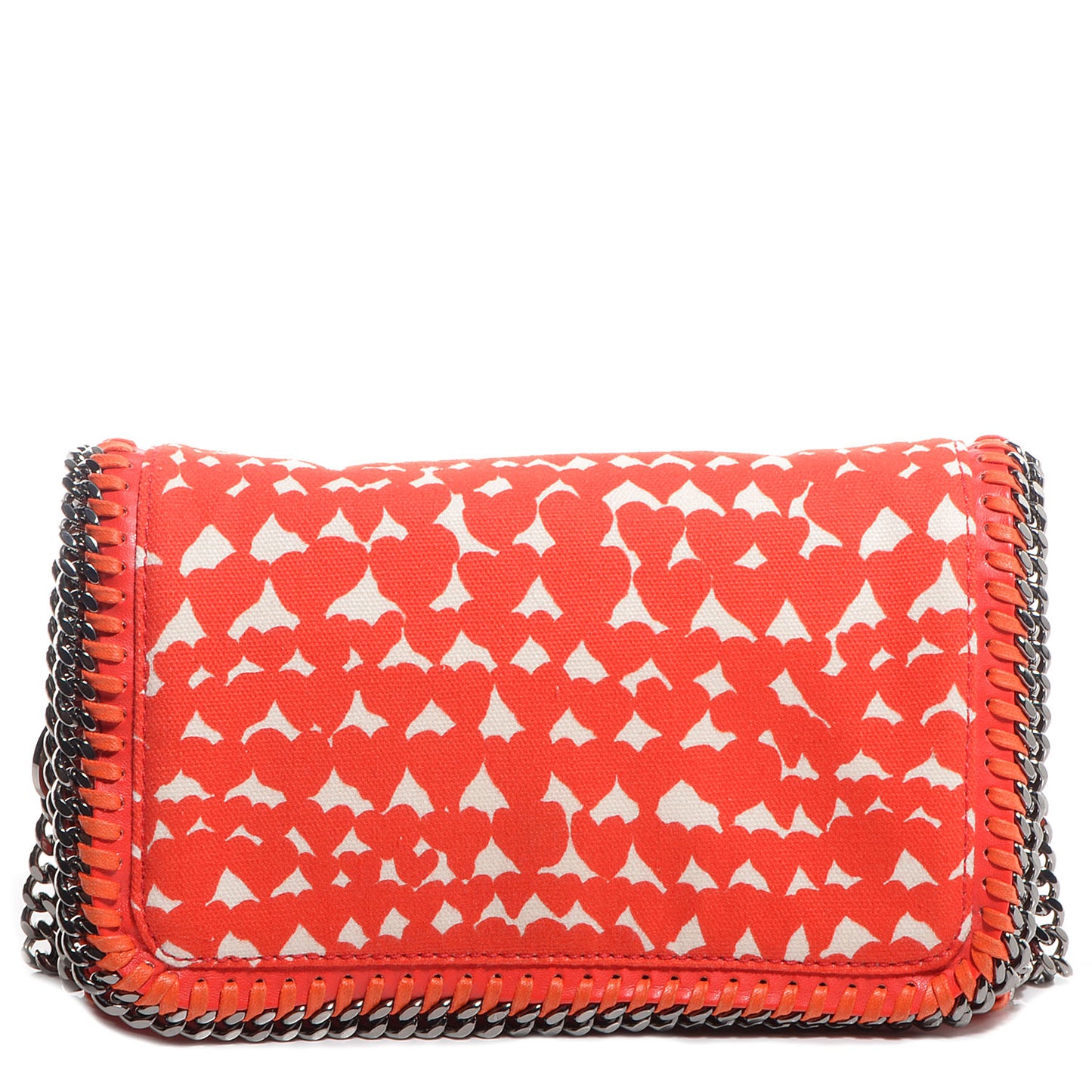Faux Leather Falabella Hearts Convertible Clutch Flame