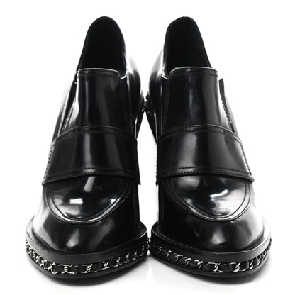 Chanel Patent Calfskin CC Chain Loafers Pumps 37.5 Black 2 of 9
