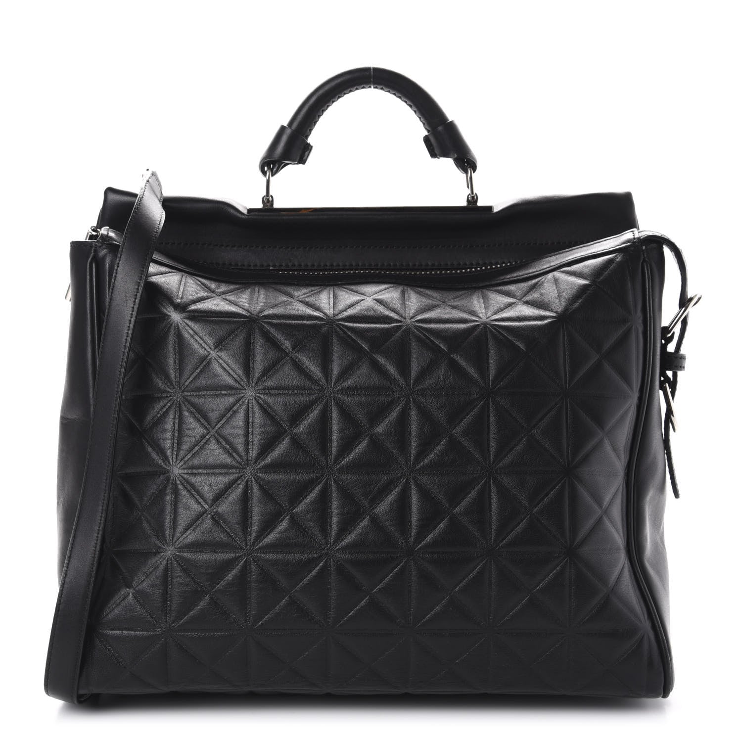 3.1 Phillip Lim 3.1 Calfskin Embossed Large Ryder Satchel Black 1 of 10